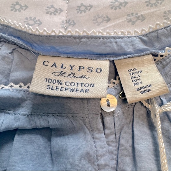 NWT Calypso St.Barth Embroidered Light Blue Eyelet Lace Size Small Pajama Set - Picture 6 of 8